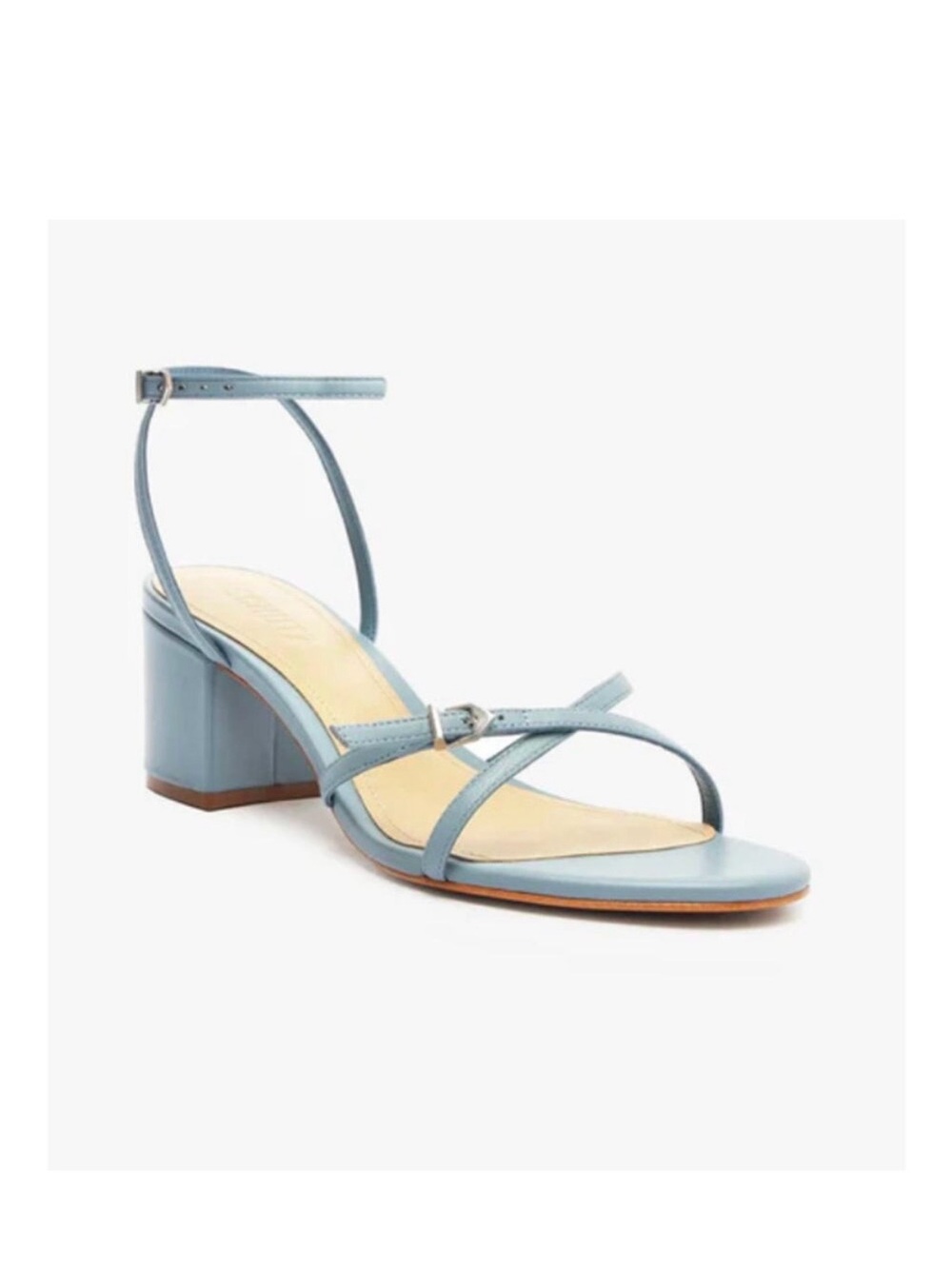 NWOB Schutz Liliana Strappy Block Heel Sandal in Light Blue